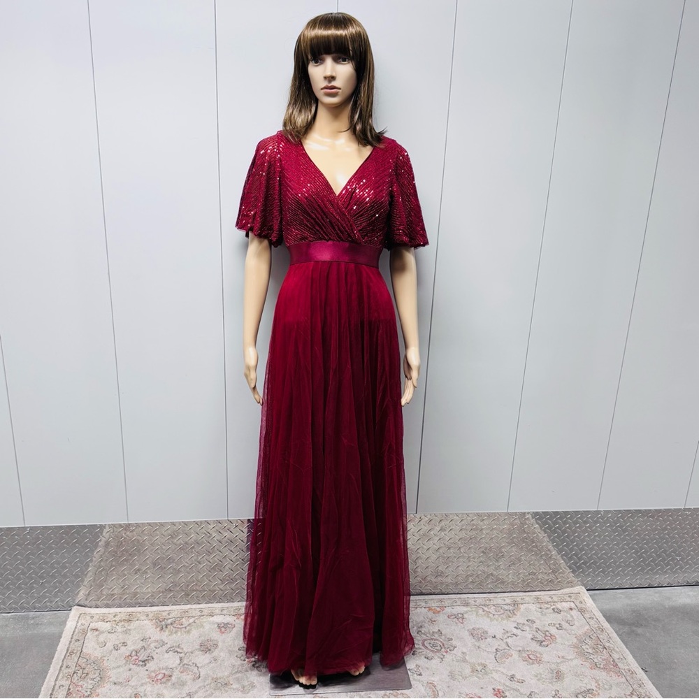 ♥️SALE NEW! RED SEQUIN TULLE MAXI DRESS